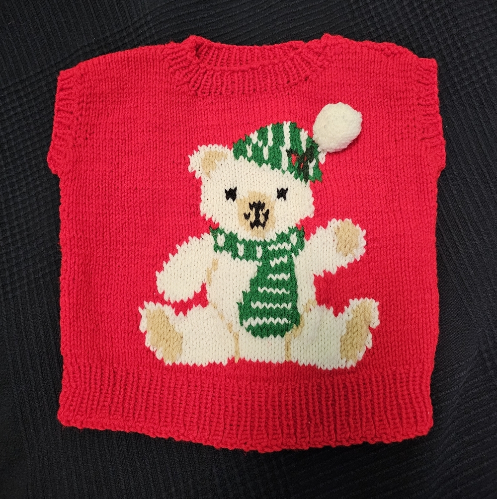 Vintage Teddy Bear Sweater Vest